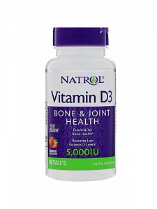 Natrol Витамин D3 таблетки растворимые 5000 МЕ 90 шт. (БАД)