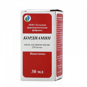 Кордиамин капли для приема внутрь 250 мг/мл флакон 30 мл