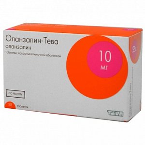 Оланзапин-Тева таблетки покрытые пленочной оболочкой 10 мг 28 шт.