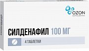 Силденафил таблетки покрытые пленочной оболочкой 100 мг 4 шт. Озон Силденафил