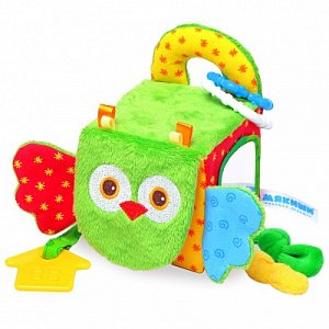 Мякиши Игрушка кубик Сова 307 со звуковыми элементами