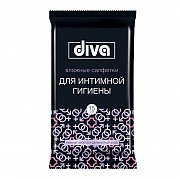 Diva Салфетки влажные для интимной гигиены Черные 15 шт.