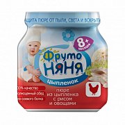 ФрутоНяня Пюре Цыпленок с овощами и рисом с 8 мес. 100 г ФрутоНяня Пюре Цыпленок с овощами и рисом с 8 мес. 100 г