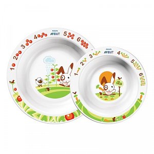 Avent SCF708/00 Набор тарелок глуб.большая + глуб.малая 2 шт. с 6 мес.