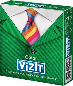 Vizit Презервативы Color ароматизированные цветные 3 шт.