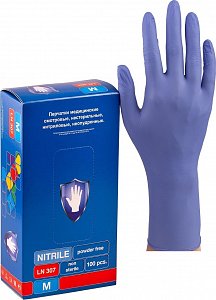 Перчатки SC нитриловые неопудренные смотровые фиолетовые р. М 100 шт. (50 пар)