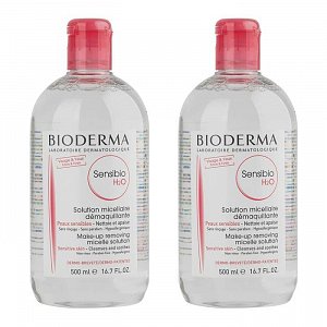 Bioderma Набор Sensibio H2O Мицеллярная вода очищающая для чувствительной кожи 500 мл 2 шт.
