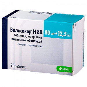 Вальсакор Н таблетки покрытые пленочной оболочкой 80 мг+12,5 мг 90 шт.