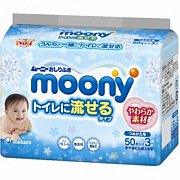 Moony Салфетки влажные для детей запасной блок 50х3 шт.
