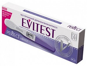 Тест Evitest Perfecт для определения беременности струйный