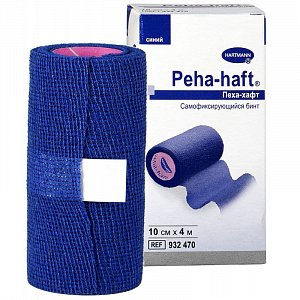 Peha-haft Бинт когезивный 4 м x 10 см синий самофиксирующийся без латекса
