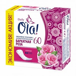 Ola Прокладки Daily Deo ежедневные Бархатная роза 60 шт.