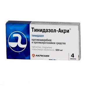 Тинидазол-Акри таблетки покрытые пленочной оболочкой 500 мг 4 шт.