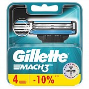 Gillette Mach3 Сменные кассеты для бритья 4 шт.