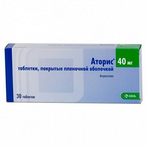 Аторис таблетки покрытые пленочной оболочкой 40 мг 30 шт.