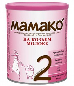 Мамако Молочная смесь 2 на козьем молоке 6-12 мес. 400 г