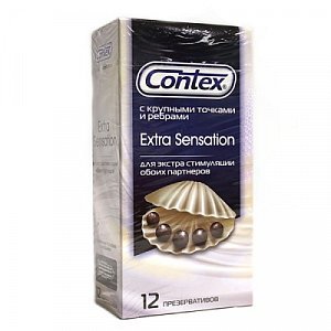 Contex [Контекс] Презервативы Extra Sensation c крупными точками и ребрами 12 шт.