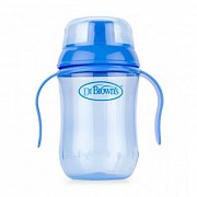Dr Brown`s Чашка-поильник с мягким носиком, синяя 270 мл