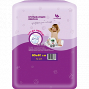Пелигрин Пеленки детские Сухая попка 60х40, 12 шт, впитывающие