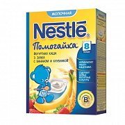 Nestle Каша Помогайка йогуртная 3 злака молочная с бананом и клубникой с 8 мес. 200 г