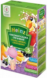 Heinz Каша Лакомая Гречневая с грушкой, абрикосом и смородиной с 5 мес. 200 г