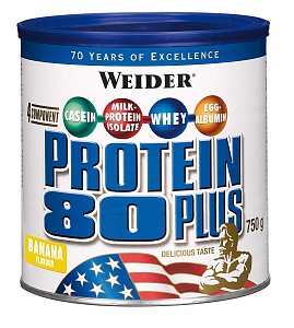 Weider Protein 80+ Белковая смесь со вкусом банана 750 г