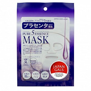 Japan Gals Pure5 Essence Маска с плацентой 1 шт.