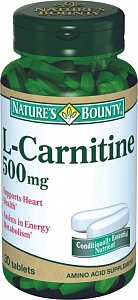 Nature`s Bounty L-карнитин таблетки 500 мг 30 шт. (БАД)
