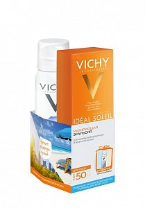 Vichy Capital Ideal Soleil Эмульсия матирующая SPF50 50 мл + Термальная вода 50 мл