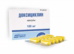 Доксициклин капсулы 100 мг 10 шт.