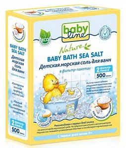 Babyline Детская морская соль для ванны 500 г. 2 шт. фильтр-пакеты