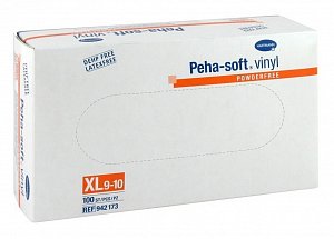 Peha-Soft Перчатки виниловые нестерильные неопудренные размер XL 100 шт. (50 пар)