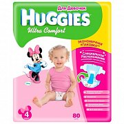 Huggies Подгузники Ultra Comfort 8-14 кг 80 шт. для девочек