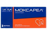 Моксарел таблетки 0,4 мг 14 шт. Вертекс Моксарел таблетки 0,4 мг 14 шт. Вертекс