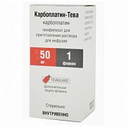 Карбоплатин-Тева лиофилизат 50 мг 1 шт. Карбоплатин-Тева лиофилизат 50 мг 1 шт.