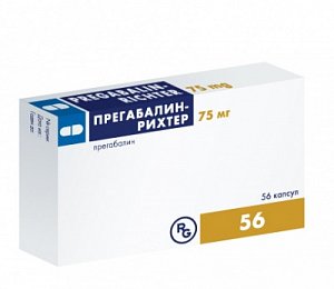 Прегабалин-Рихтер капсулы 75 мг 56 шт