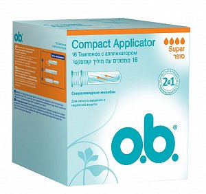 o.b. Compact Applicator Тампоны Super 16 шт. с аппликатором
