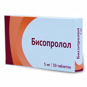 Бисопролол таблетки покрытые пленочной оболочкой 5 мг 30 шт. Озон