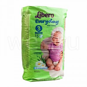 Libero Подгузники Everyday Midi 4-9 кг 15 шт.