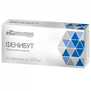 Фенибут таблетки 250 мг 20 шт. Усолье-Сибирский