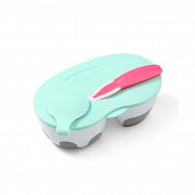 BabyOno Миска двухсекционная с ложкой 6м+