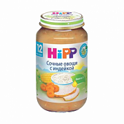 Hipp Пюре Сочные овощи с индейкой с 12 мес. 220 г Hipp Пюре Сочные овощи с индейкой с 12 мес. 220 г