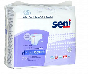 Seni Super Plus Подгузники для взрослых р.XL 10шт. (130-170см)