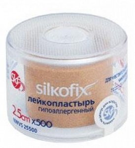 Лейкопластырь 2,5 см х 500 см тканевая основа Silkofix