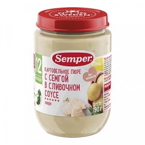 Semper Пюре Картофельное Пюре с семгой в сливочном соусе с 12 мес. 190 г