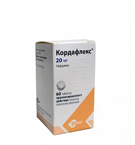 Кордафлекс таблетки пролонгированного действия покрытые пленочной оболочкой 20 мг 60 шт.
