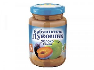 Бабушкино лукошко Пюре яблоко, слива с 5 мес. 200 г