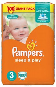 Pampers Подгузники Sleep & Play Midi 5-9 кг 100 шт.