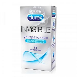 Durex Презервативы Invisible ультратонкие 12 шт.