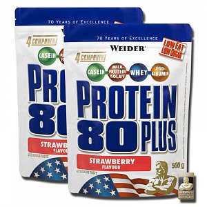 Weider Protein 80+ клубника пакет 500 г